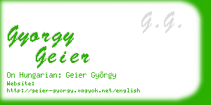 gyorgy geier business card